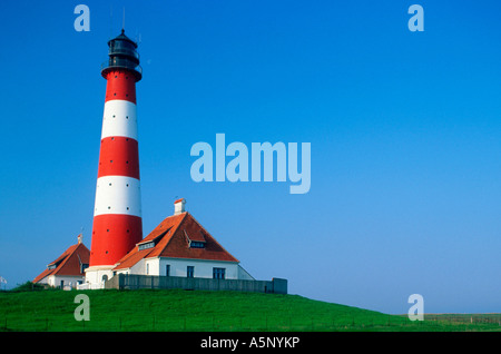 Leuchtturm / Westerhever Stockfoto