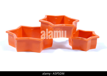 Geformte Plastik pastry Cutters Stockfoto