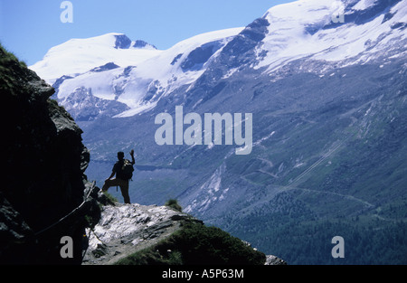 Mensch und Berg lansdcape Stockfoto
