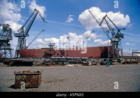 Smiths Dock Werft Teesside 1986 vor der Schließung im Februar 1987 die Nord-Inseln war das letzte Schiff, gebaut auf der Werft Stockfoto