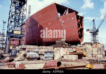 Smiths Dock Werft Teesside 1986 vor der Schließung im Februar 1987 die Nord-Inseln war das letzte Schiff, gebaut auf der Werft Stockfoto