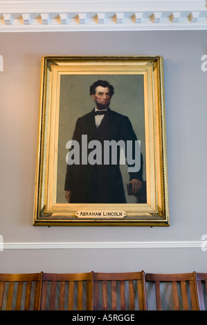 Porträt von Abraham Lincoln Faneuil Hall Boston, Massachusetts Stockfoto