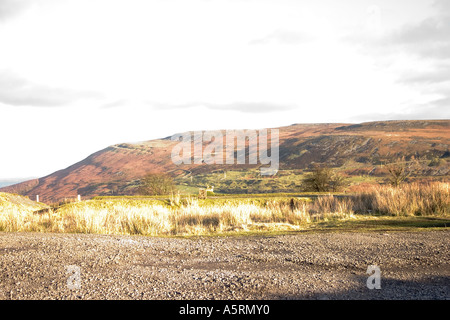 Die Blorenge mit Blick auf Abergavenny & Llanfoist aus der alten Straßenbahn, Llangattock, Brecon Beacons National Park SE Wales Stockfoto