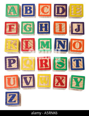 Alphabet Blocks A-Z Stockfoto