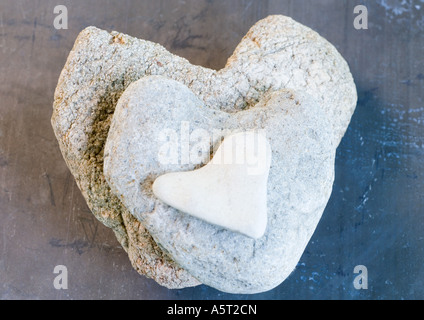 Stapel von Steinen in Herzform Stockfoto