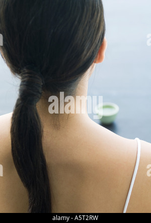 Frau, close-up der Rückseite Kopf und Schultern Stockfoto