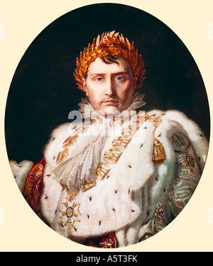 Napoleon in seiner Krönung Roben, nachdem das Bild von Baron Gerard in Gobelius Wandteppich im Auftrag des Kaisers ausgeführt Stockfoto