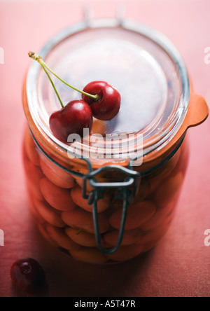 Konservierten Kirschen Stockfoto