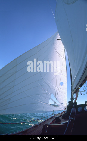 Segeln mit dem Wind-Fisheye-Bild Stockfoto