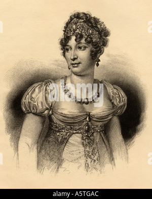 Maria Annunziata Carolina Murat, alias Caroline Bonaparte, 1782 - 1839. Königin von Neapel. Die Schwester von napoleón. Stockfoto