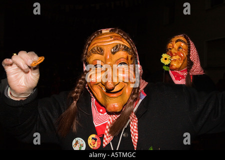 Fasching-Karneval-Parade in Grötzingen bei Karlsruhe Deutschland Stockfoto