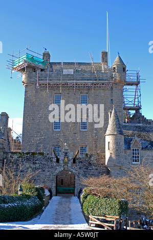 Cawdor Castle, Inverness-Shire, Dach renoviert.  XPL 4979-465 Stockfoto