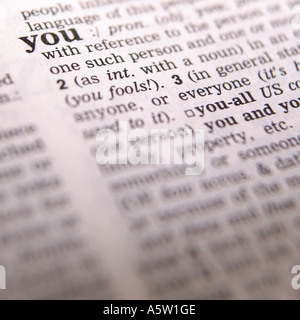das Wort, das Sie in der Dictioanry beschrieben Stockfoto