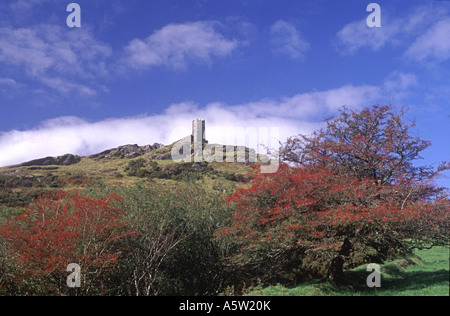 Michaels Kirche, Brent Tor, Dartmoor, Devon, beeindruckende Hill Top basaltische Lava Felsen XPL 4916-460 Stockfoto