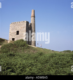 Ruinen von Ding Dong Zinnmine in Penwith Bezirk von Cornwall in Großbritannien Stockfoto