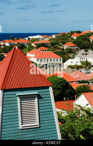 Schwedische Uhrturm Gustavia St. Barths Stockfoto