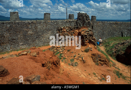 Western-Gehäuse Innere des komplexen Hill - Groß-Simbabwe-Nationaldenkmal, Simbabwe, Südafrika Stockfoto