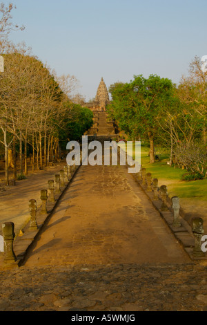 Phanom Rung Khmer Tempel Prozessionsstraße in Buriram in Thailand Stockfoto