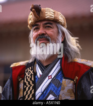Ainu Mann - Ainu sind die Ureinwohner von Hokkaido, der nördlichsten Insel Japans. Stockfoto