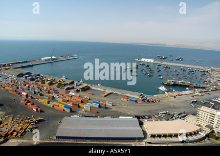 Blick auf den Hafen von Morro de Arica, Arica, Chile, Südamerika Stockfoto
