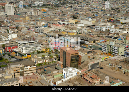 Areal Blick auf Arica aus der Morro de Arica, Chile, Südamerika Stockfoto