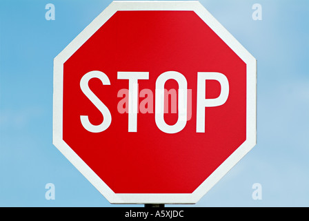 Stop-Schild, Nahaufnahme. Stockfoto