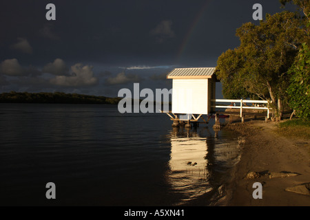 AM NACHMITTAG LANDSCHAFT MAROOCHY RIVER SUNSHINE COAST QUEENSLAND AUSTRALIEN Stockfoto