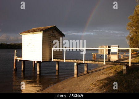AM NACHMITTAG LANDSCHAFT MAROOCHY RIVER SUNSHINE COAST QUEENSLAND AUSTRALIEN Stockfoto