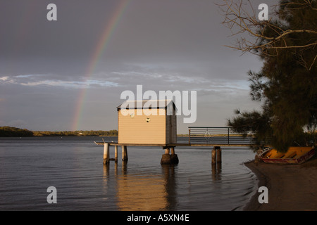 AM NACHMITTAG LANDSCHAFT MAROOCHY RIVER SUNSHINE COAST QUEENSLAND AUSTRALIEN Stockfoto