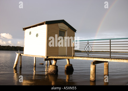 AM NACHMITTAG LANDSCHAFT MAROOCHY RIVER SUNSHINE COAST QUEENSLAND AUSTRALIEN Stockfoto