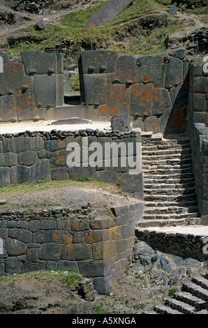 Archäologische Stätte von Ollantaytambo (Cusco - Peru). Site Archéologique d'Ollantaytambo (Cuzco - Pérou). Stockfoto