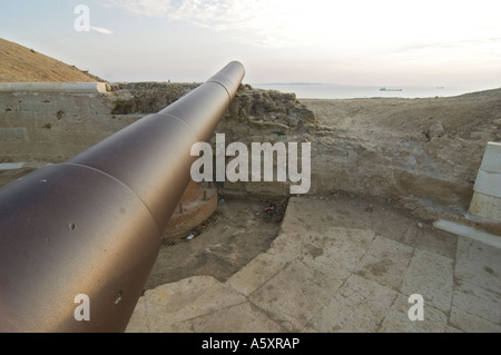 Großen Gewehr Kanone auf dem Display aus eine befestigte Position in der osmanischen Truppen vor einer Alliierten Invasion im Jahre 1915, Türkei kämpften. Stockfoto