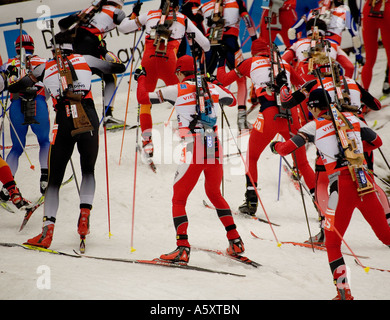 Biathlon-typische Biathlon Weltcup Männer 15 km Ruhpolding 14 01 2007 Stockfoto