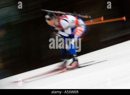 Biathlon-typische Biathlon Weltcup Männer 15 km Ruhpolding 14 01 2007 Stockfoto