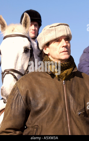 Bicester Hunt treffen 19. Februar 2005 in Stratton Audley Oxfordshire am ersten Samstag nach dem Verbot der Jagd mit Hunden Stockfoto