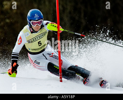 RAICH Benjamin Österreich Weltcup Slalom Garmisch Partenkirchen 25 02 2007 Stockfoto