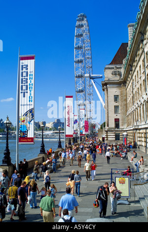 Südufer und London eye London Vereinigtes Königreich Stockfoto