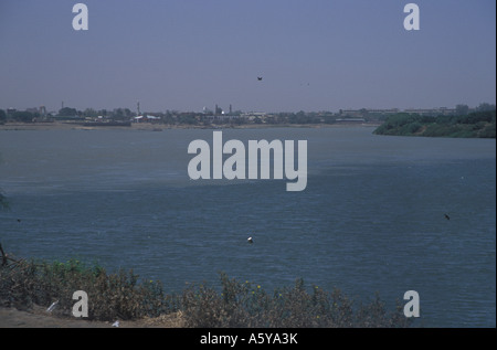 Blauer Nil und weißer Nil Treffpunkt, Khartoum, Sudan Stockfoto