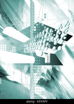 Linien und geometrische Formen in einem hellen Hintergrund Stockfoto