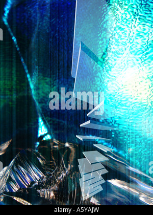 Bewegung und Linien gegen bunten Hintergrund unscharf Stockfoto