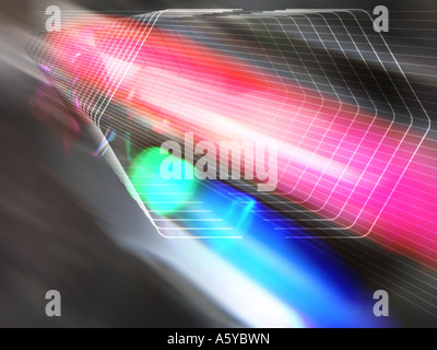 Neon-Licht-Effekt auf einem schwarzen Hintergrund Stockfoto