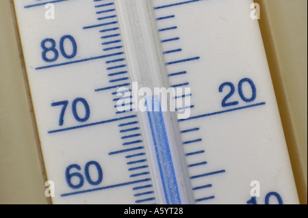 Thermometer / 23 ° c Stockfoto