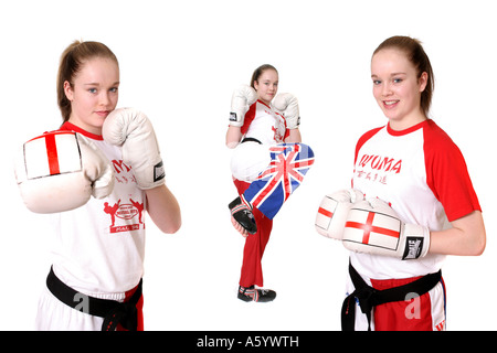 Britische Junioren Weltmeister Kick Boxer Imogen Shayler Stockfoto