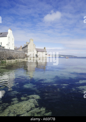 dh Lerwick Hafen LERWICK SHETLAND Häuser am Wasser und am Ufer Haus Stockfoto