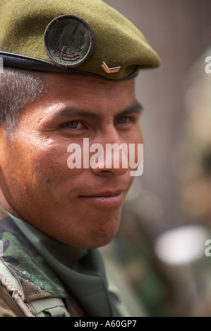 Soldat auf der Parade Arequipa Peru Südamerika Stockfoto