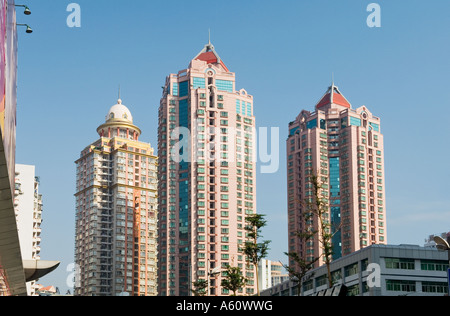 Shenzhen Zentrum Stadtzentrum, Guangdong Provinz, China. Büro und Wohnung Hochhaus Neubauten in Lowu Bezirk Stockfoto