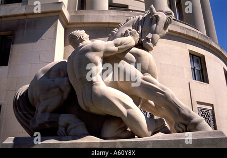 "Mann Controlling Handel," Federal Trade Commission (FTC) Gebäude, Washington D.C. Stockfoto