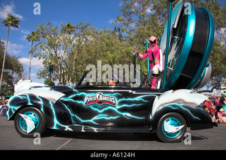 Power Rangers, Disney-Stars und Motor Car Parade, Disney-MGM Studios, Orlando, Florida, USA Stockfoto