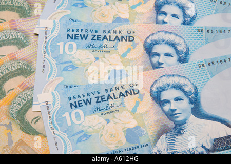 Neuseeland-Dollar, Zehner und zwanziger Stockfoto
