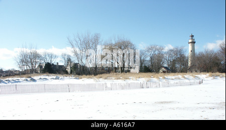 Brutto-Point Lighthouse in Evanston, Illinois Stockfoto